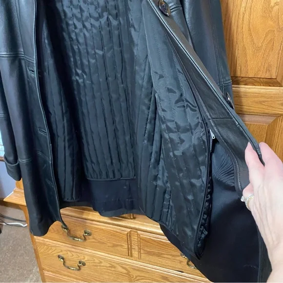 Tibor Leathers VTG Men’s Black Leather Coat Made in USA Thinsulate Lined Sz XL